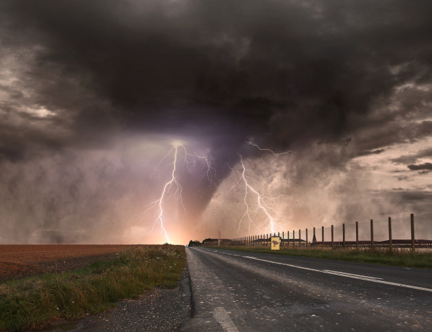 tornado and lightning