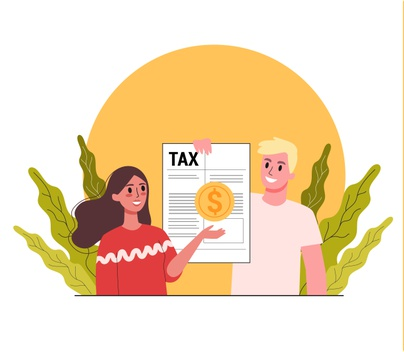 couple holding tax